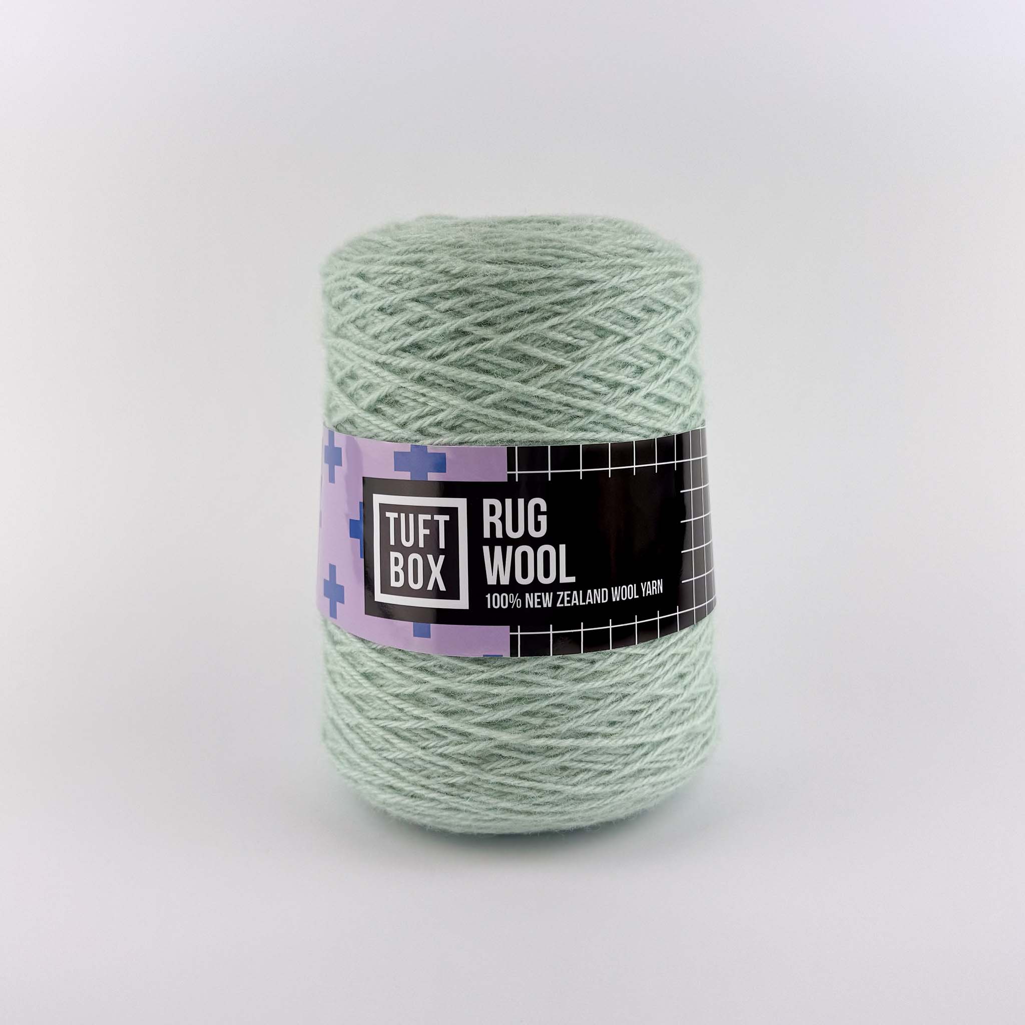 Tuftbox Rug Wool Cone Mint Cream
