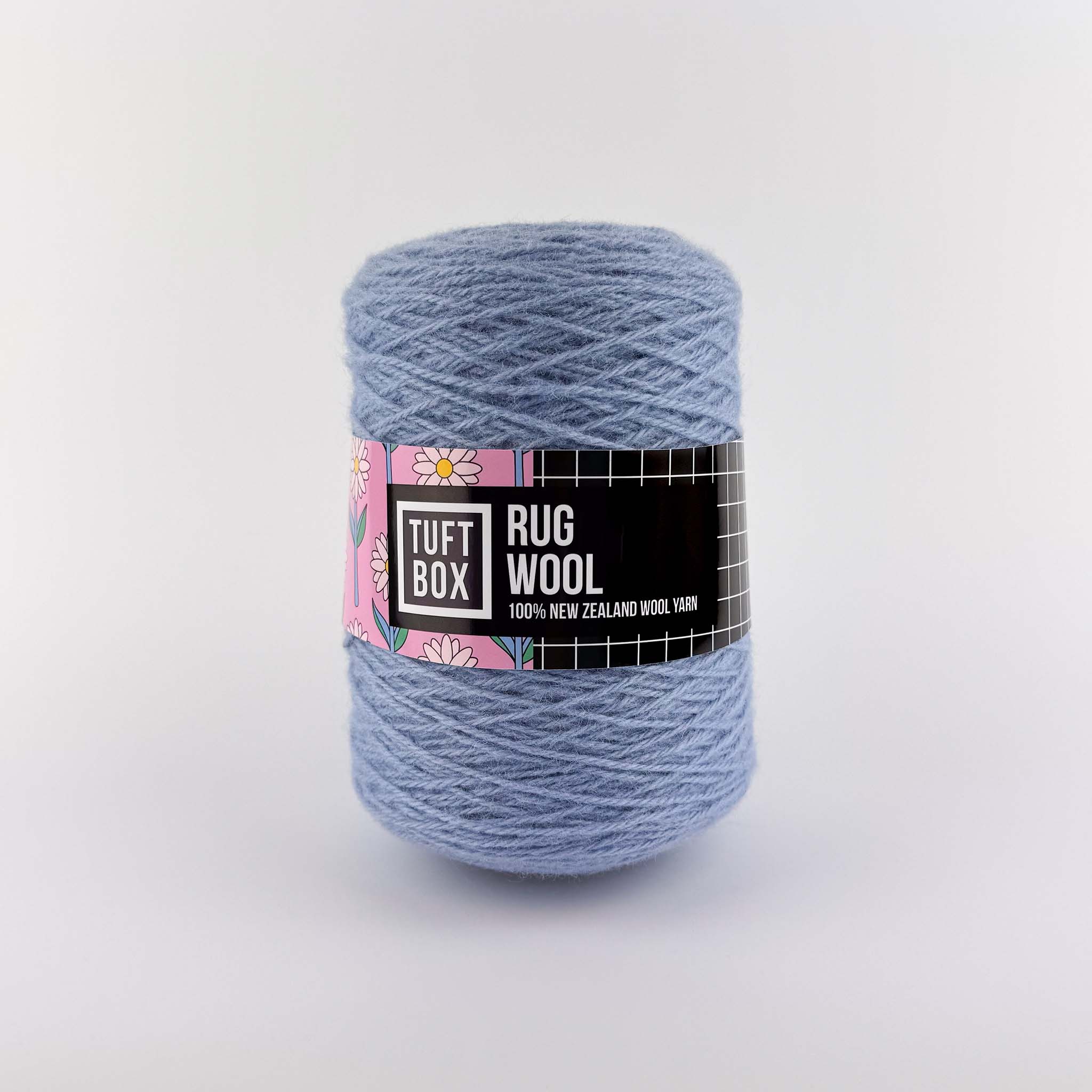 Tuftbox Rug Wool Cone Cornflower Blue