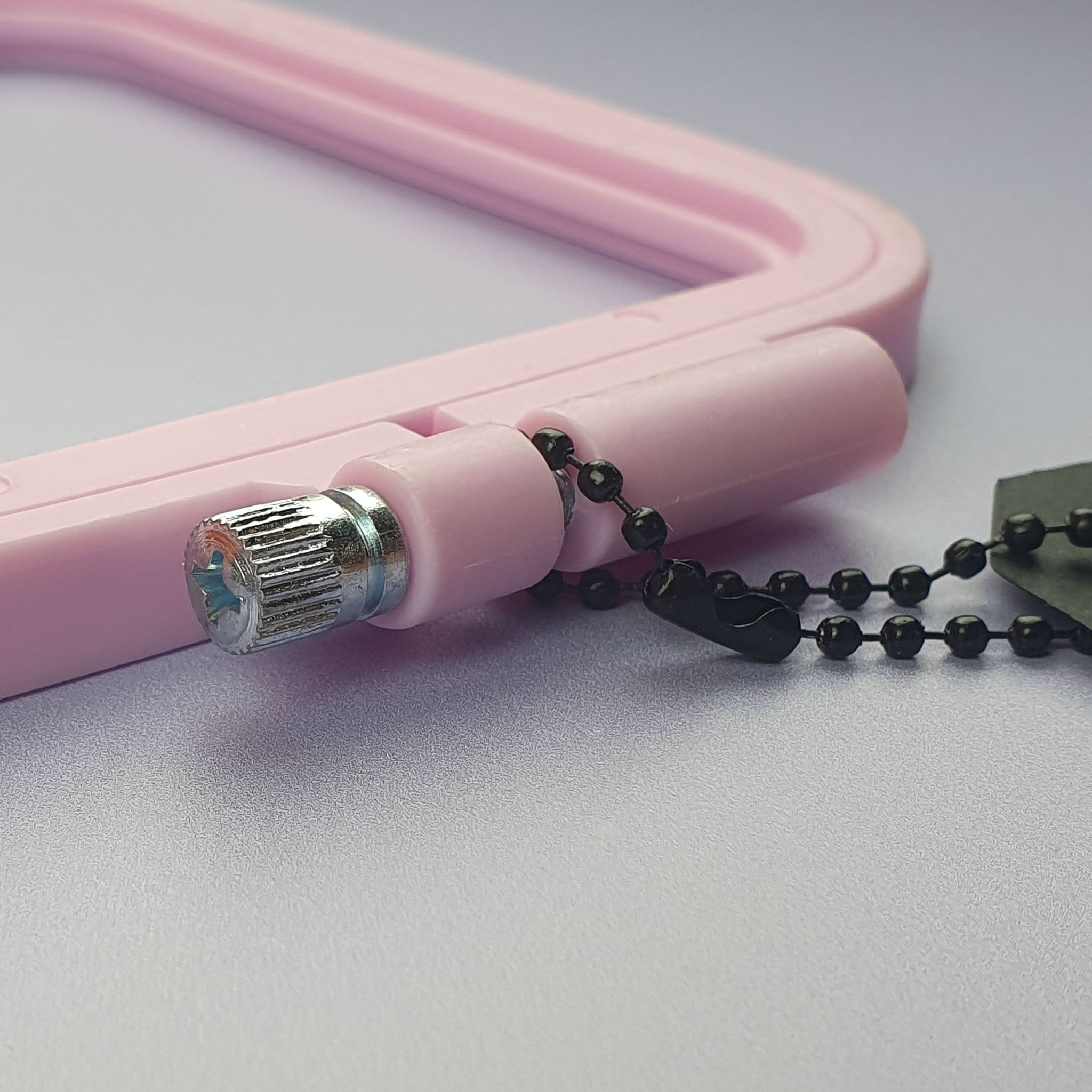 Embroidery Hoop Square Pink Hoop Screw Close Up
