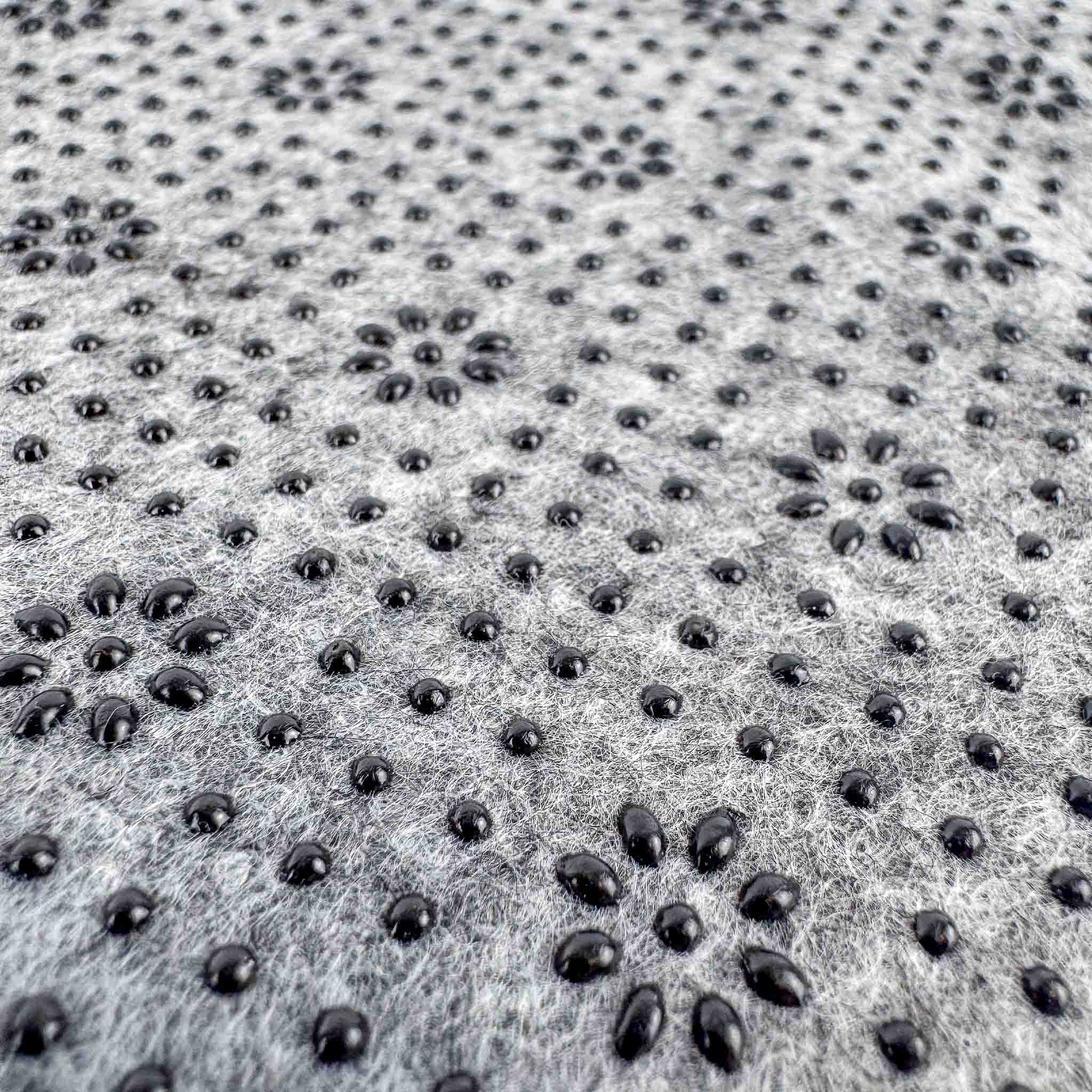 Grey Non Slip tufting Fabric Close Up of Silicone Dot Pattern