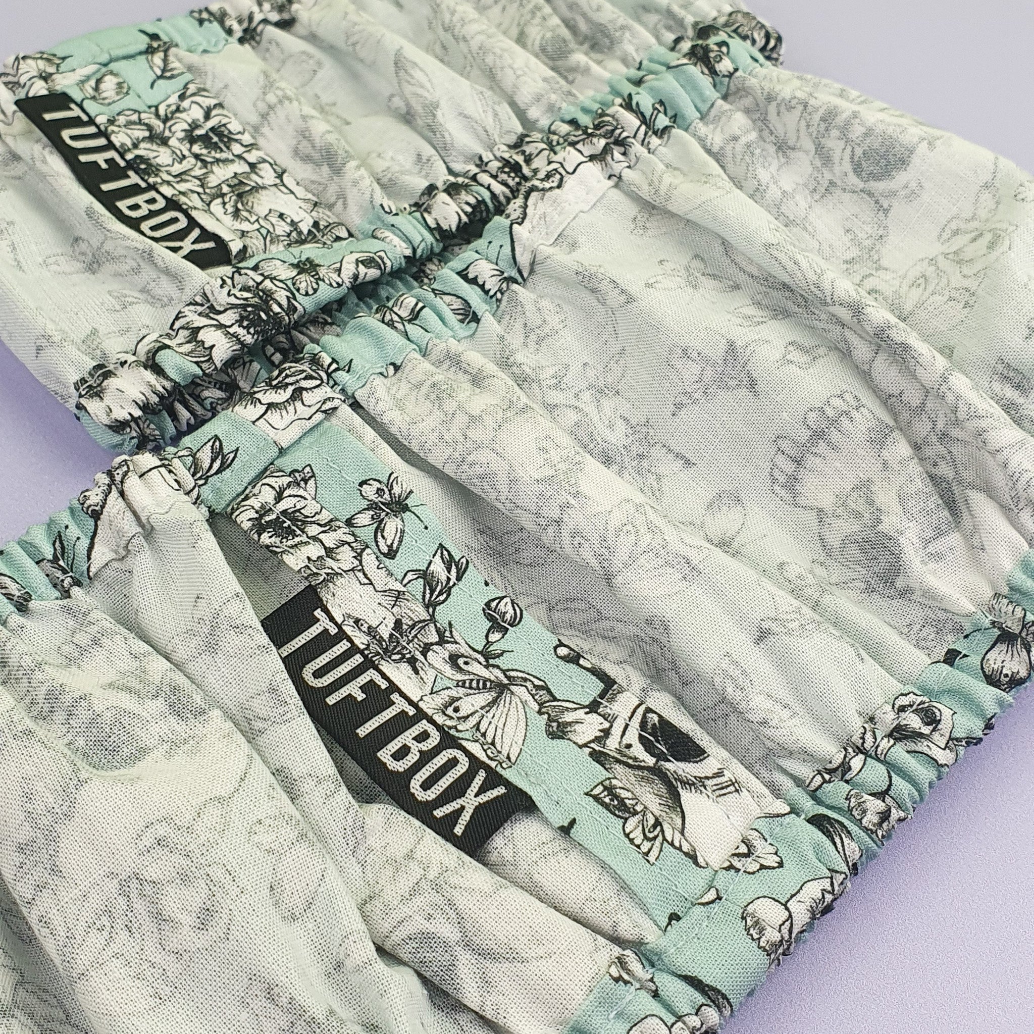 Grime Guard Floral Skull Inside Tag Close Up