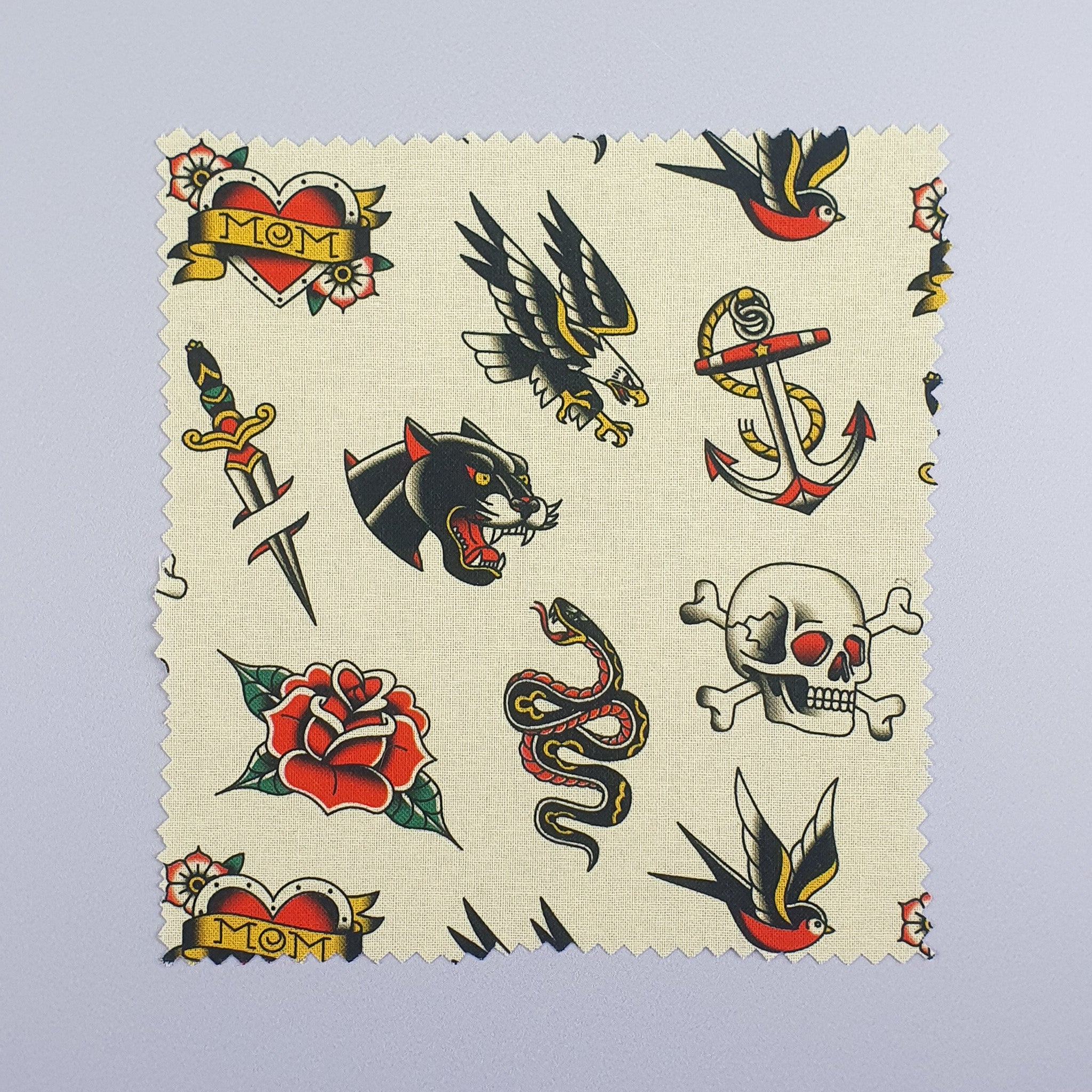 Grime Guard Old School Tattoo Fabric Swatch
