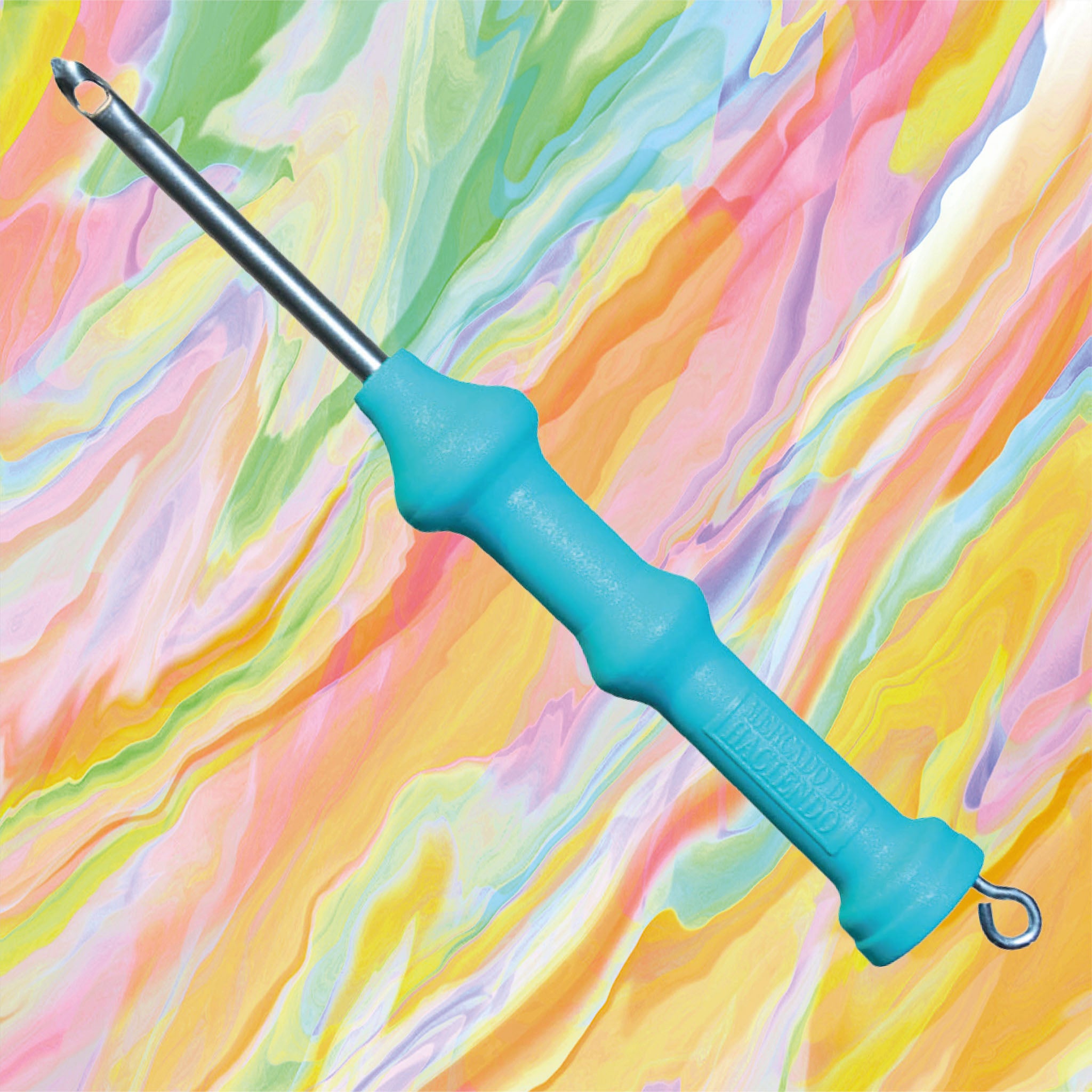 MDH Punch Needle Blue XL Long Thick Wool Funky Backdrop