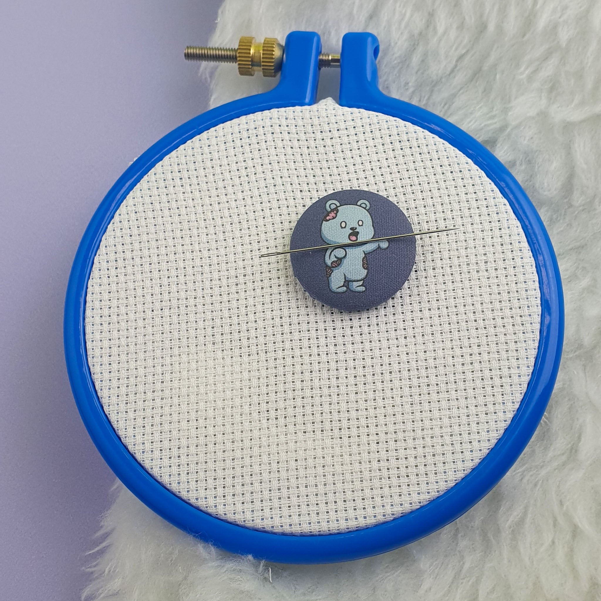 Needle Minder Zombie Bear Minder on hoop