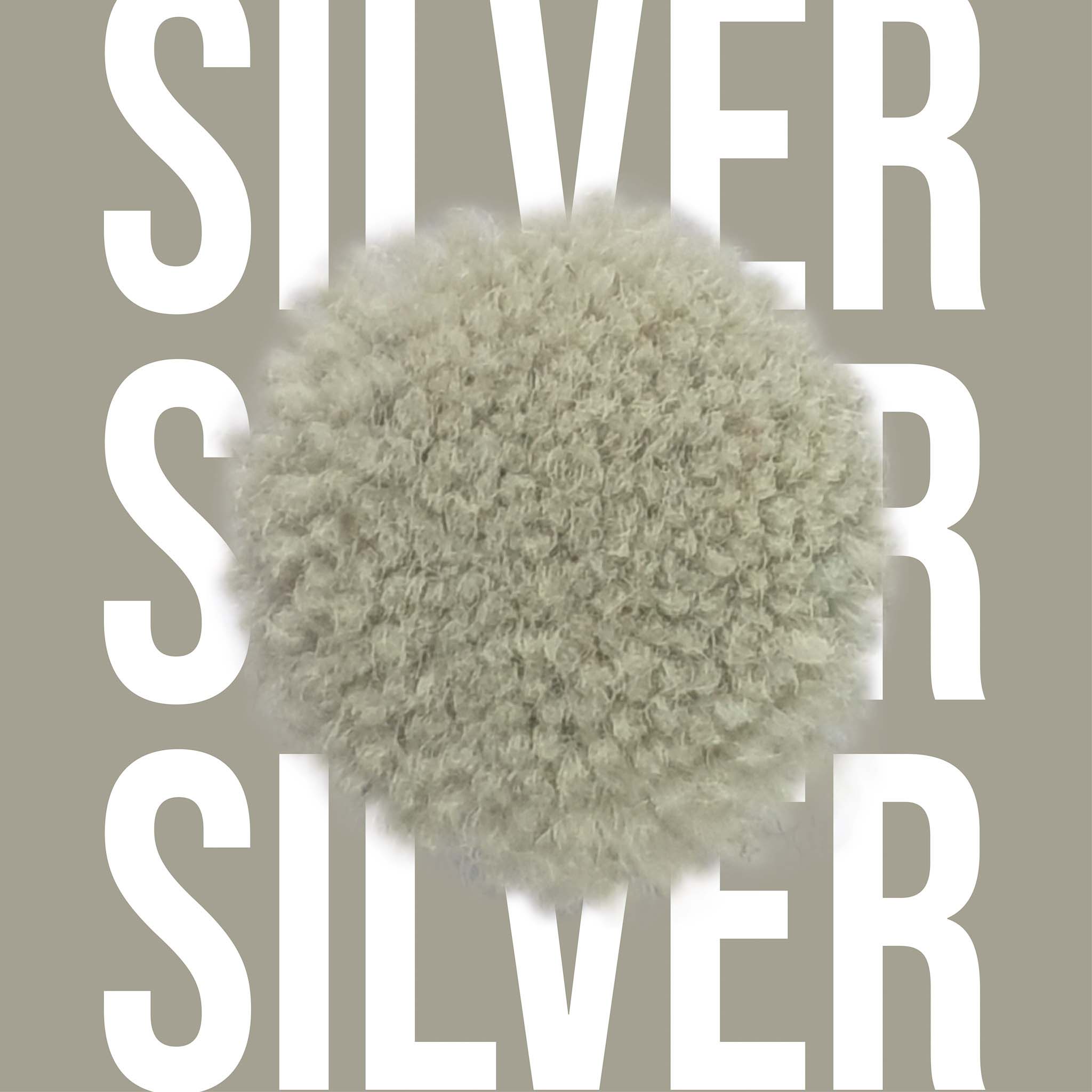 Tuftbox Rug Wool PomPom Swatch Silver