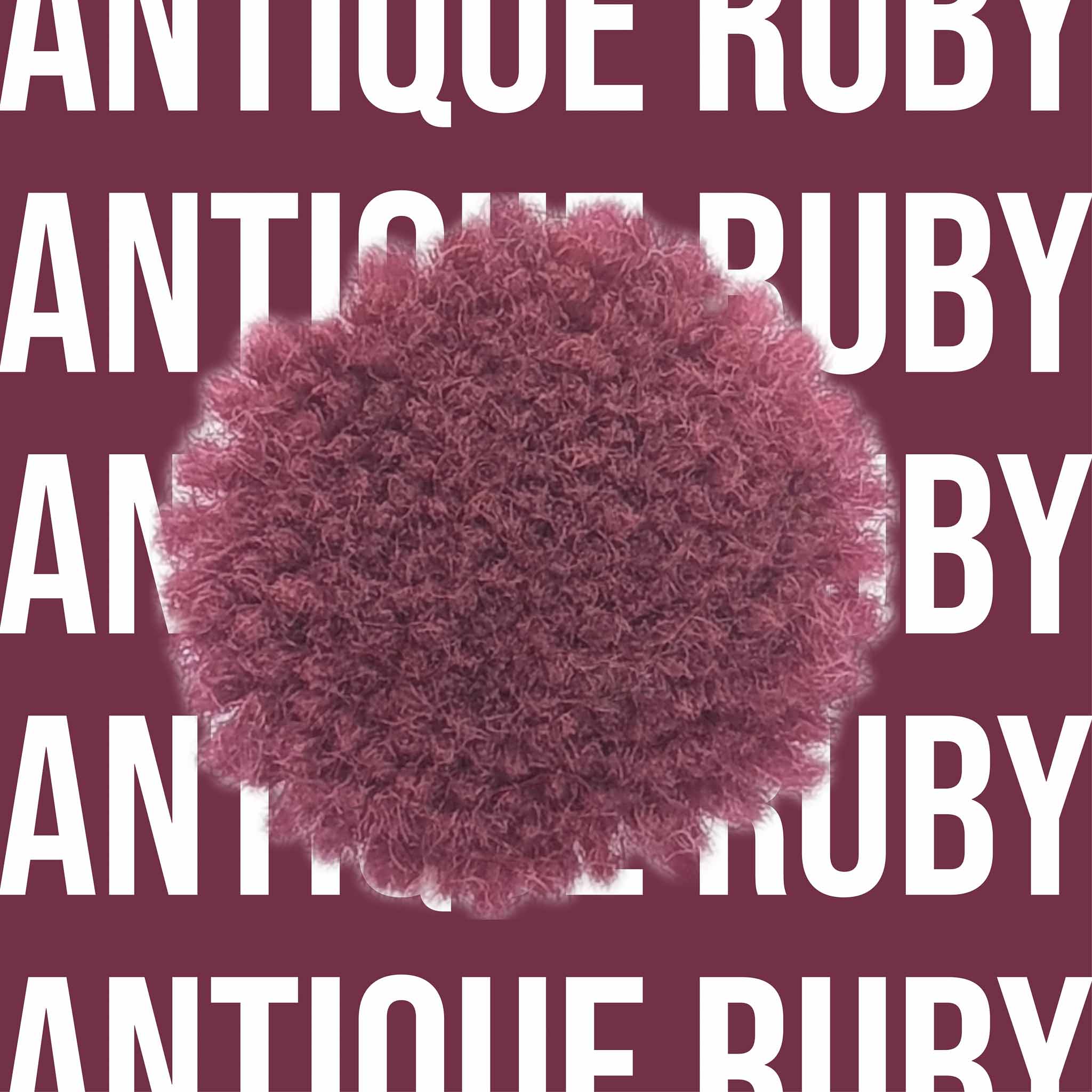 Tuftbox Rug Wool PomPom Swatch Antique Ruby