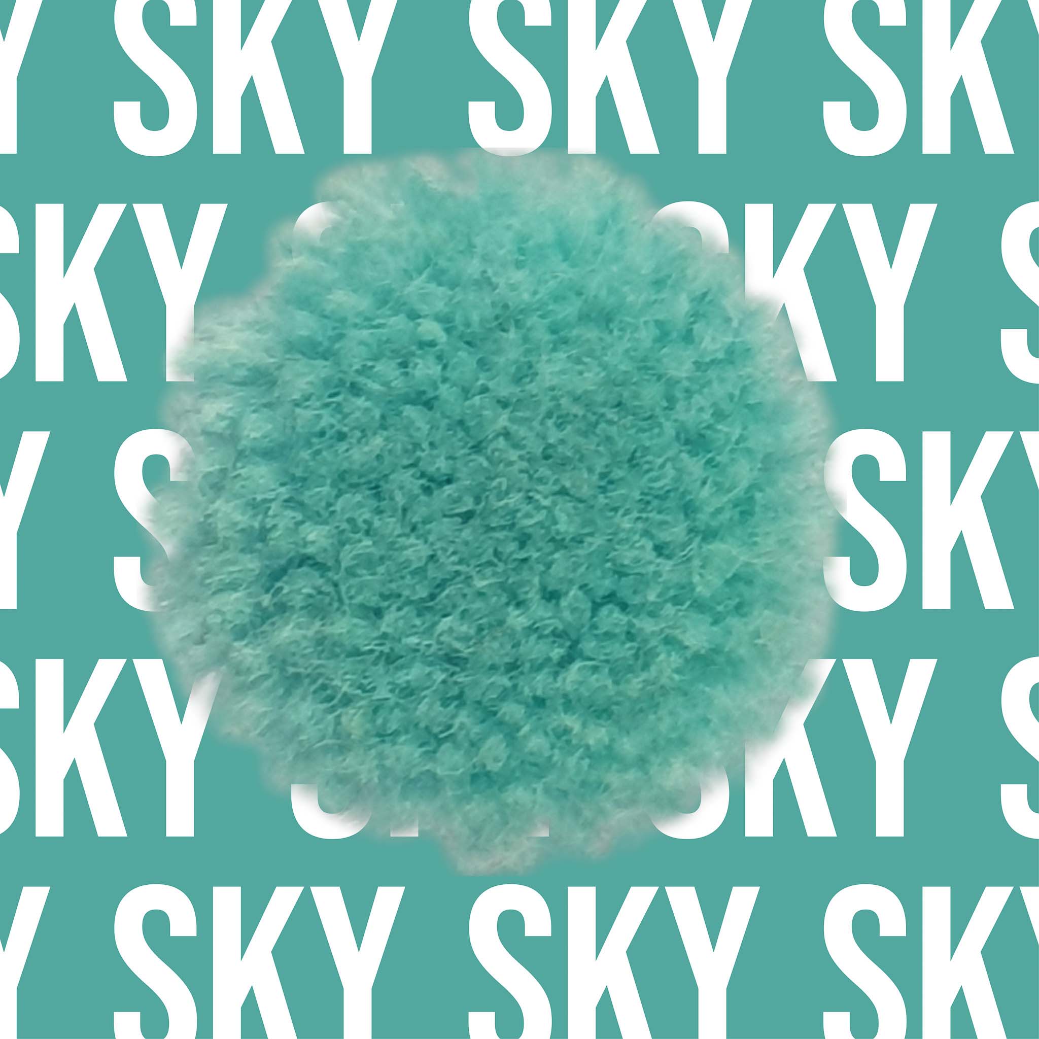 Tuftbox Rug Wool PomPom Swatch Sky
