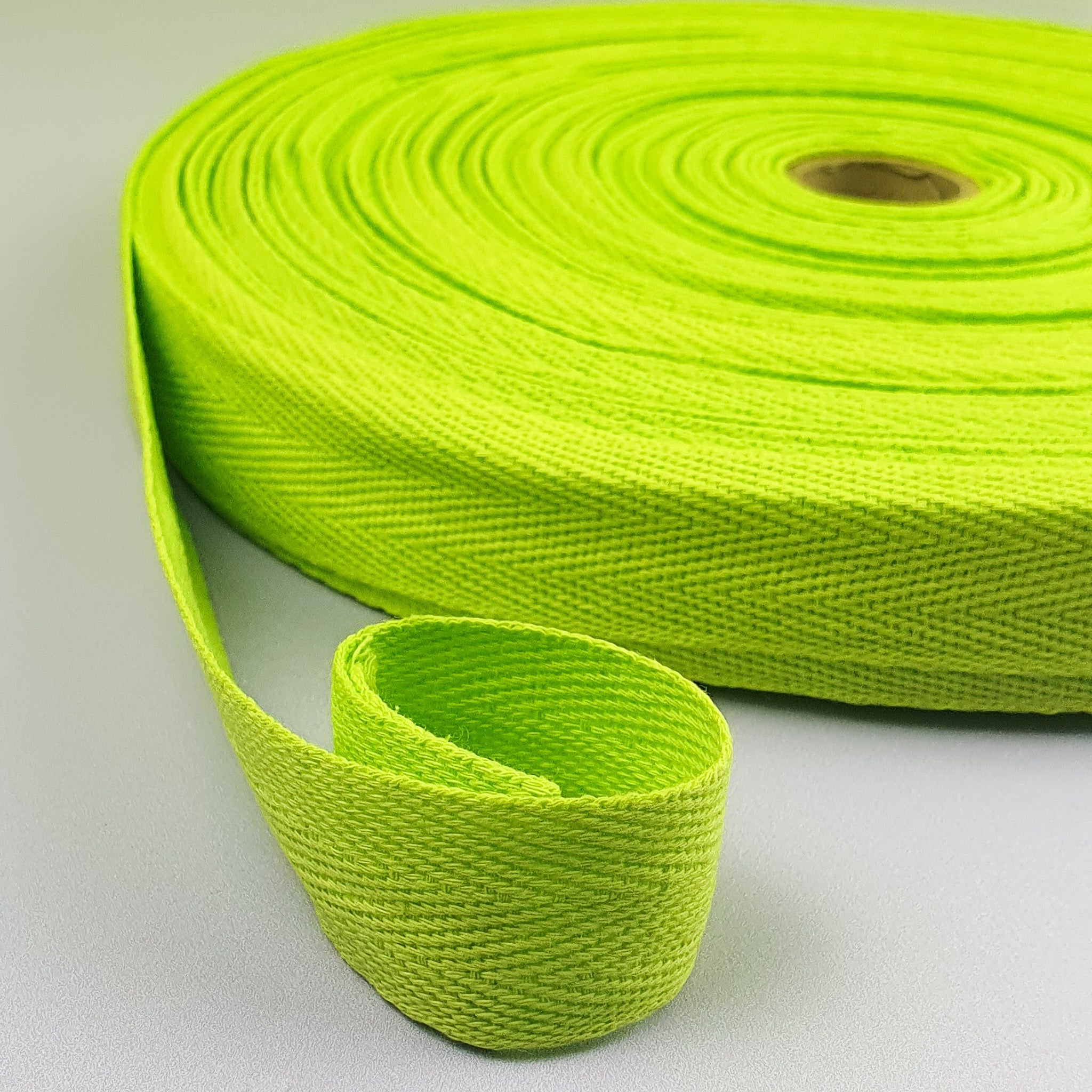 Lime green rug binding 