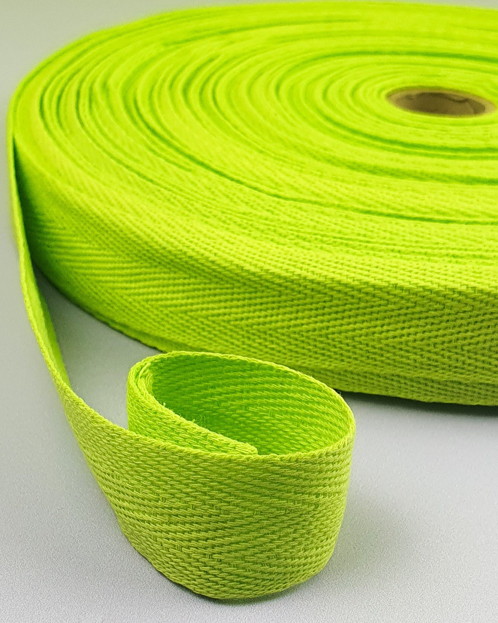 Lime green rug binding 