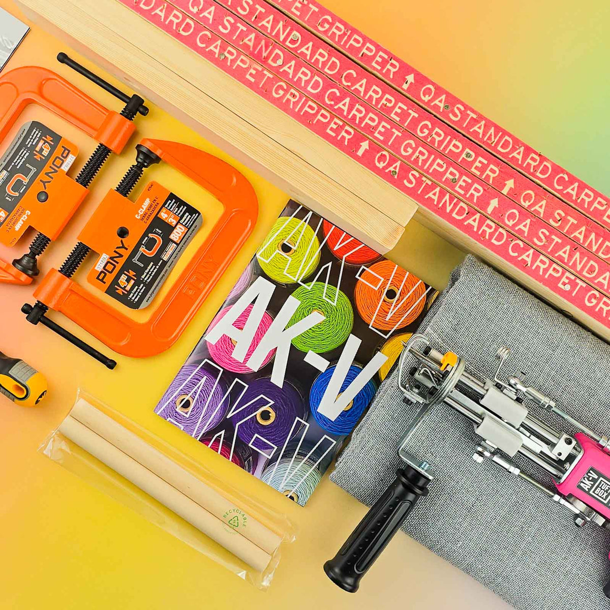 Rug Tufting Starter Kit | AK-I Machine, Frame, Fabric | Tuftbox UK