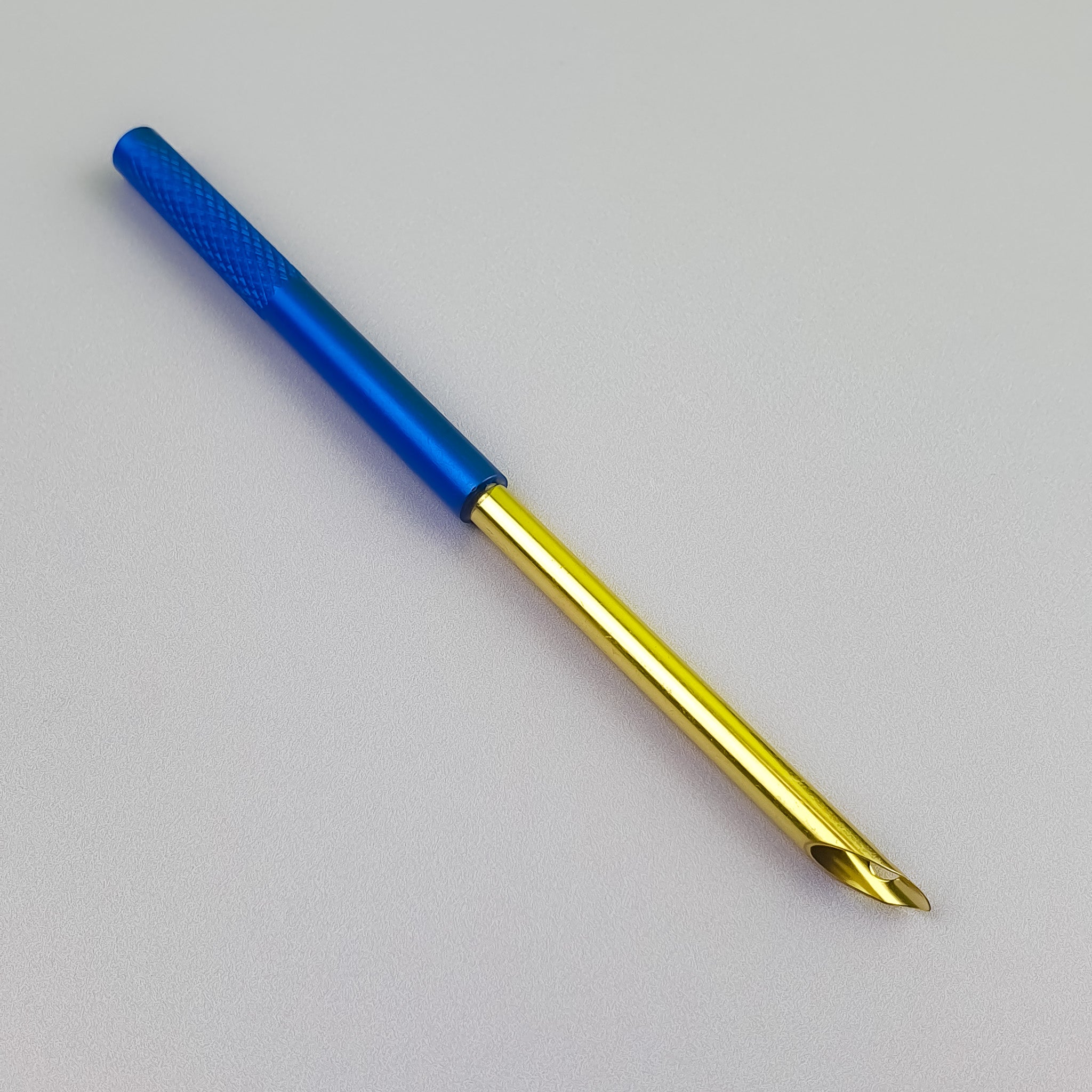 Blue Punch Needle Side Profile