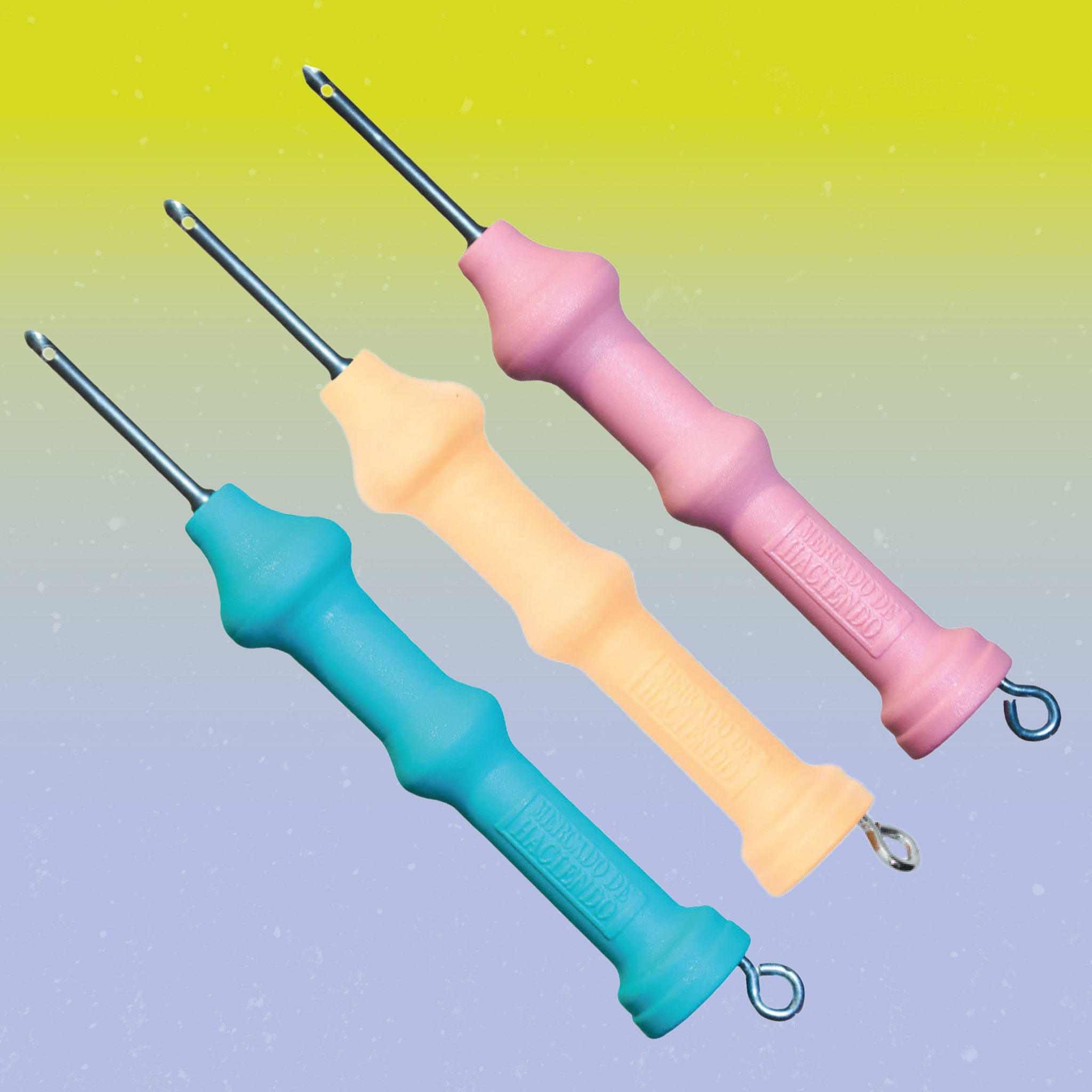 Decoaguja® Punch Needle - Fine in 3 colours on gradient background