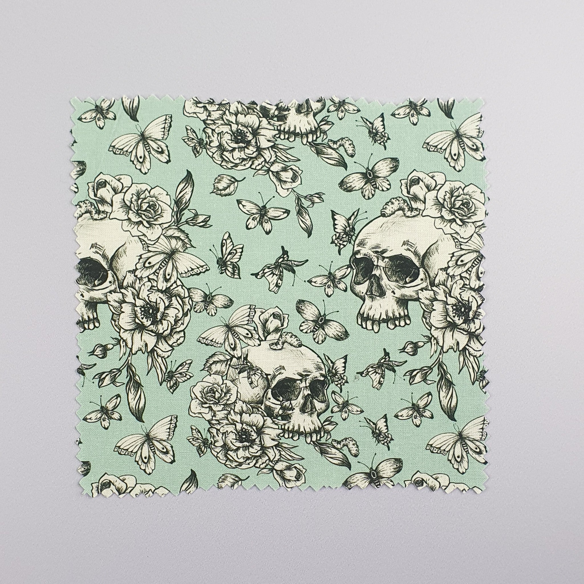 Grime Guard Floral Skull Fabric Swatch