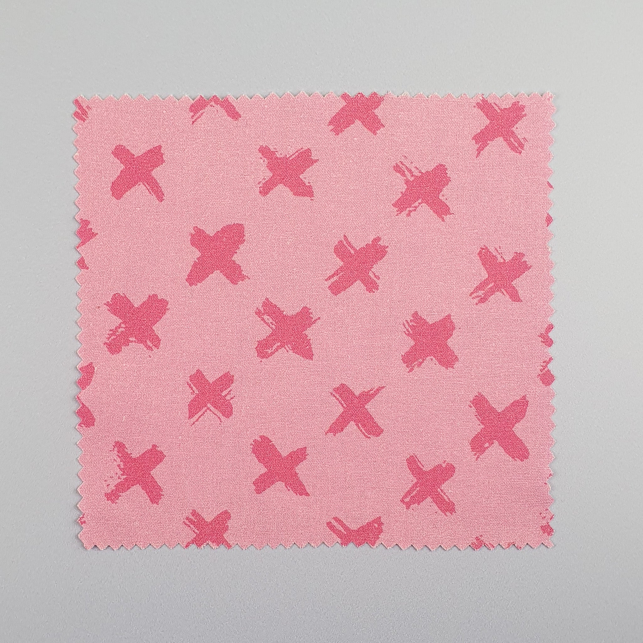 Grime Guard Pink Crosses Fabric Swatch
