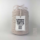 A cone of Lucky Tufts™ acrylic tufting and punch needle yarn in the colour Luna a greige grey beige colour 