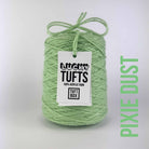 A cone of Lucky Tufts™ acrylic tufting and punch needle yarn in the colour Pixie Dust. A light pale green.