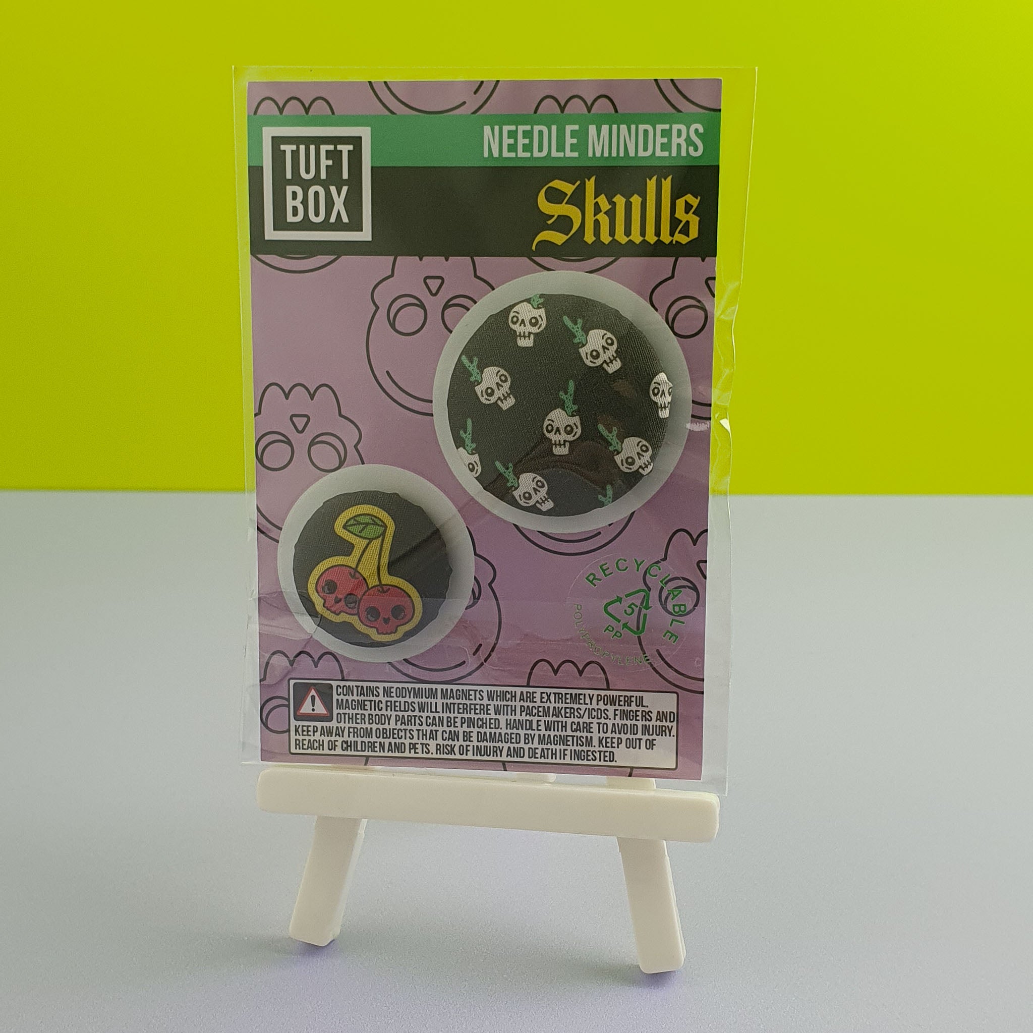 Needle Minder Skull Collection back in packaging