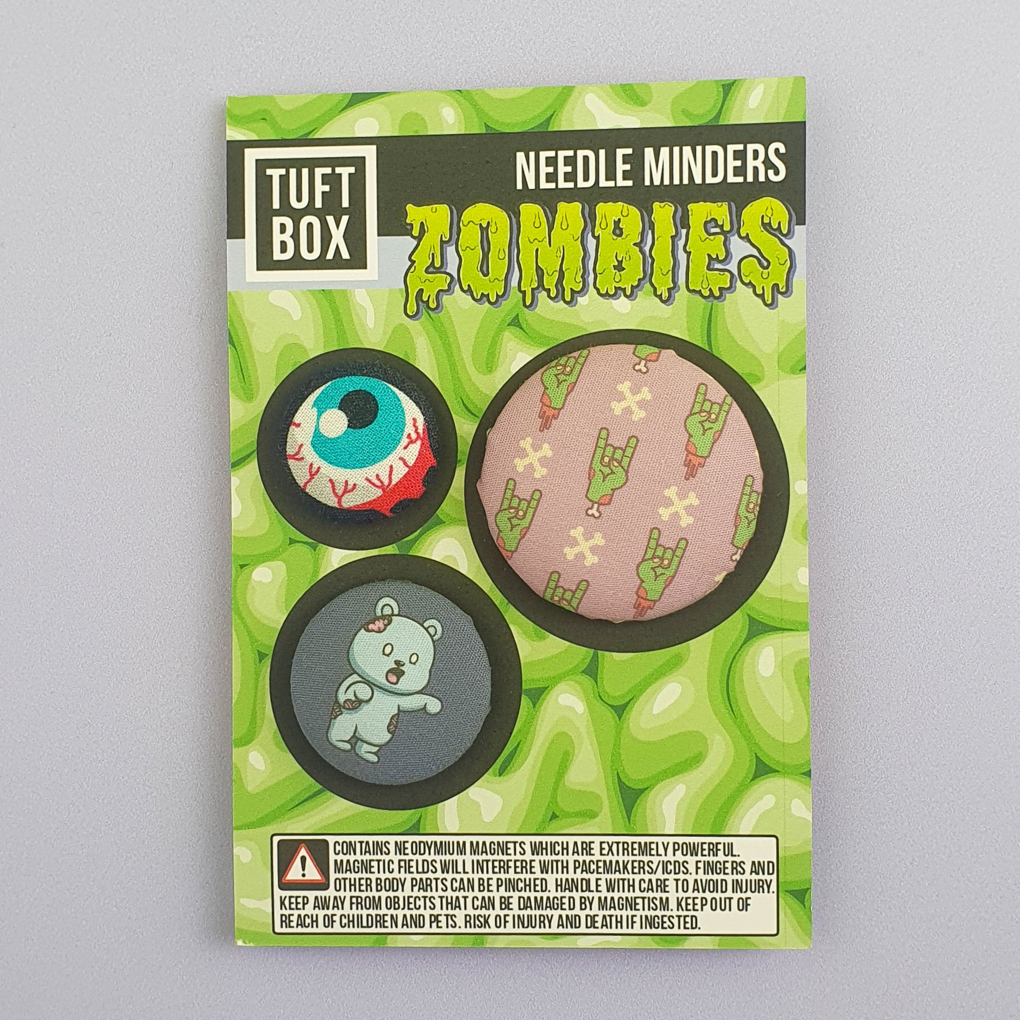 Handmade Magnetic Needle Minders | Zombies Set of 3 | Tuftbox UK